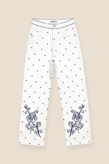 PANTALÓN BORDADO FLOR - ONCE28