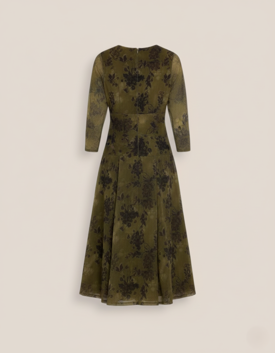 VESTIDO FLORES VERDE - ONCE28