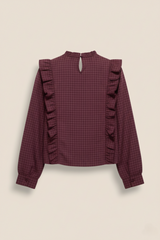 BLUSA CUADROS MORADA - ONCE28