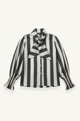 CAMISA RAYAS GRIS Y CRUDO - ONCE28