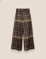 PANTALÓN CAPRI CUADROS MARRÓN - ONCE28