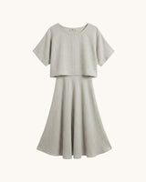 VESTIDO DOBLE CAPA BEIGE - ONCE28