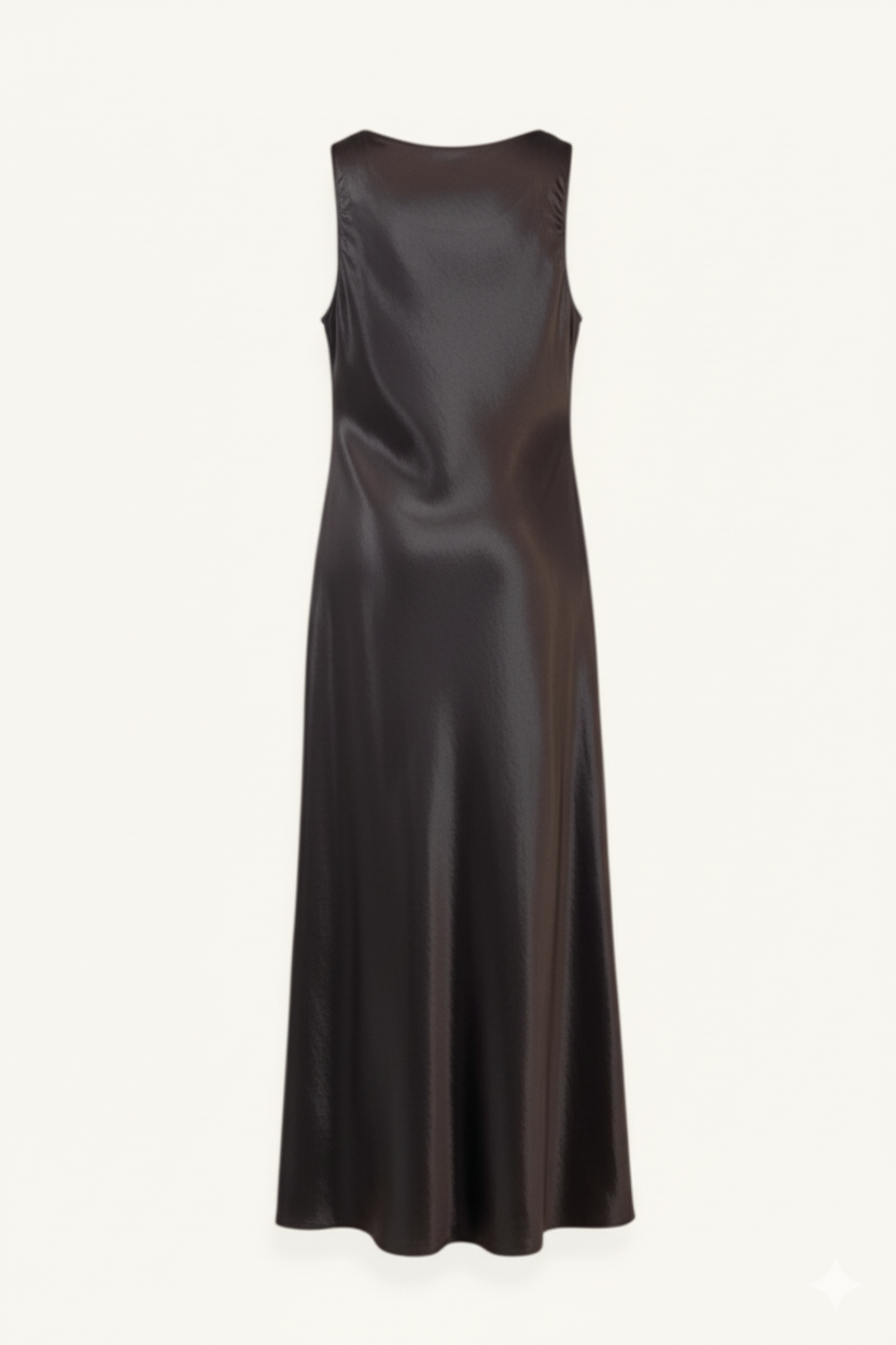 VESTIDO RASO MARRÓN- ONCE28