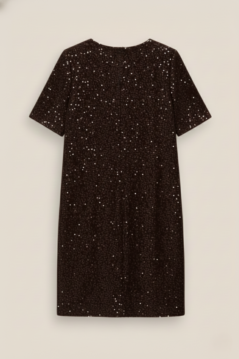 VESTIDO LENTEJUELAS MARRÓN - ONCE28