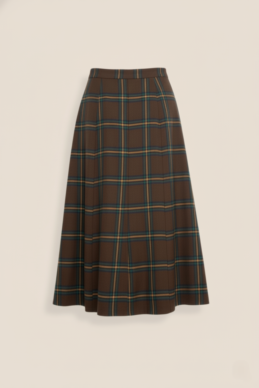 FALDA CUADROS MARRÓN - ONCE28