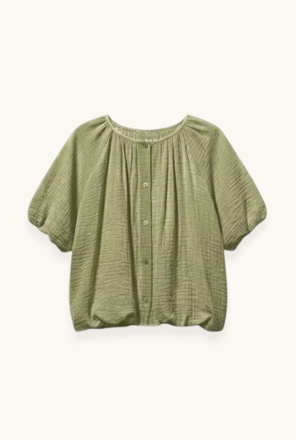 CAMISA MANGA ABULLONADA VERDE - ONCE28