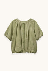 CAMISA MANGA ABULLONADA VERDE - ONCE28