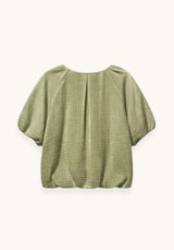 CAMISA MANGA ABULLONADA VERDE - ONCE28