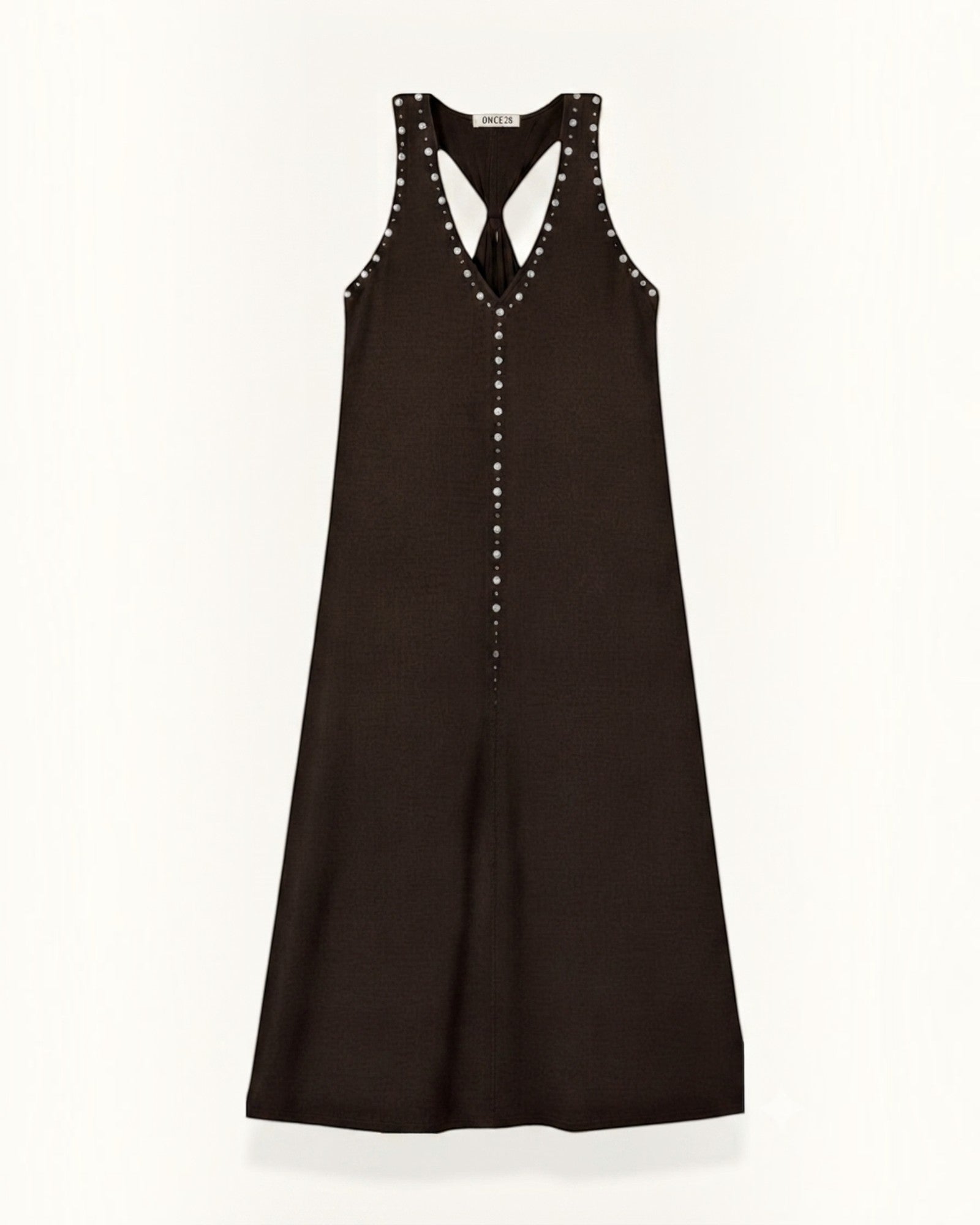 VESTIDO TACHAS MARRÓN- ONCE28