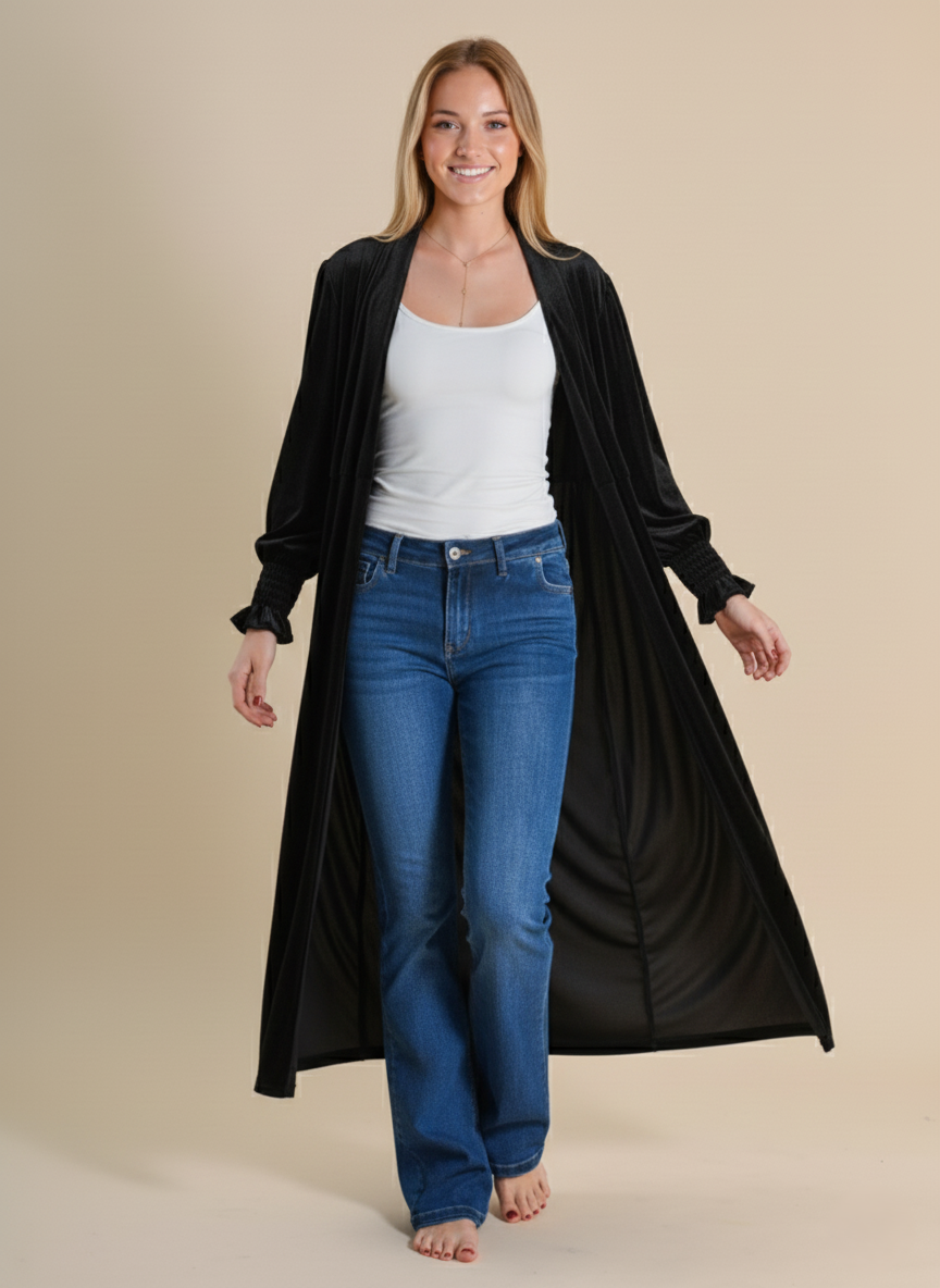 KIMONO TERCIOPELO NEGRO - ONCE28