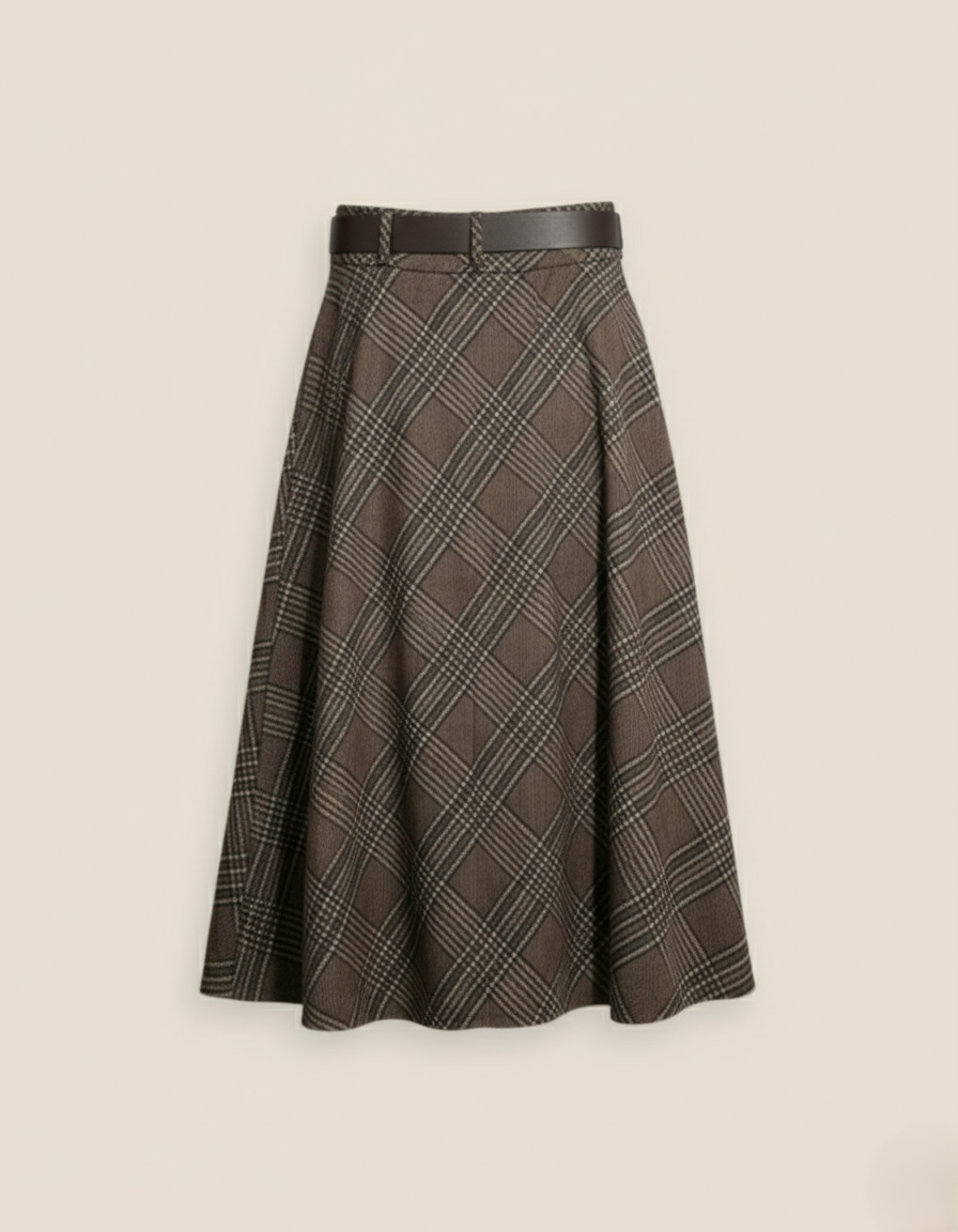 FALDA CINTURÓN MARRÓN - ONCE28