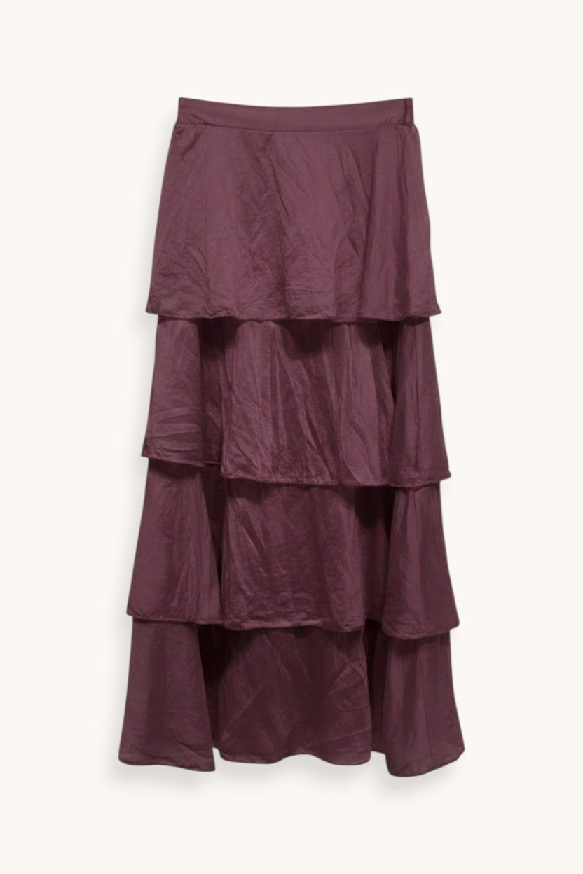 FALDA GASA VOLANTES MORADA - ONCE28
