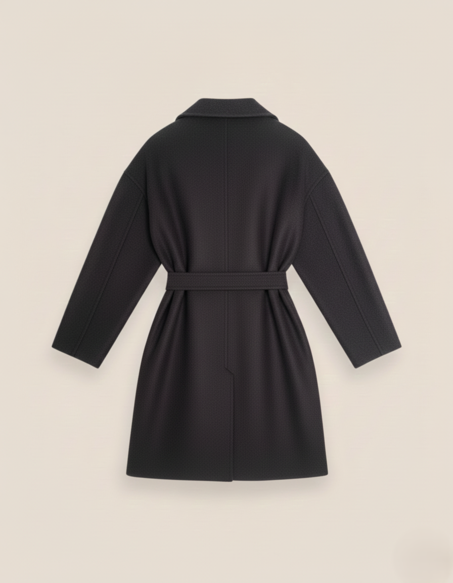 ABRIGO PAÑO CINTURÓN GRIS - ONCE28