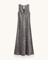 VESTIDO RASO ESTAMPADO GRIS - ONCE28