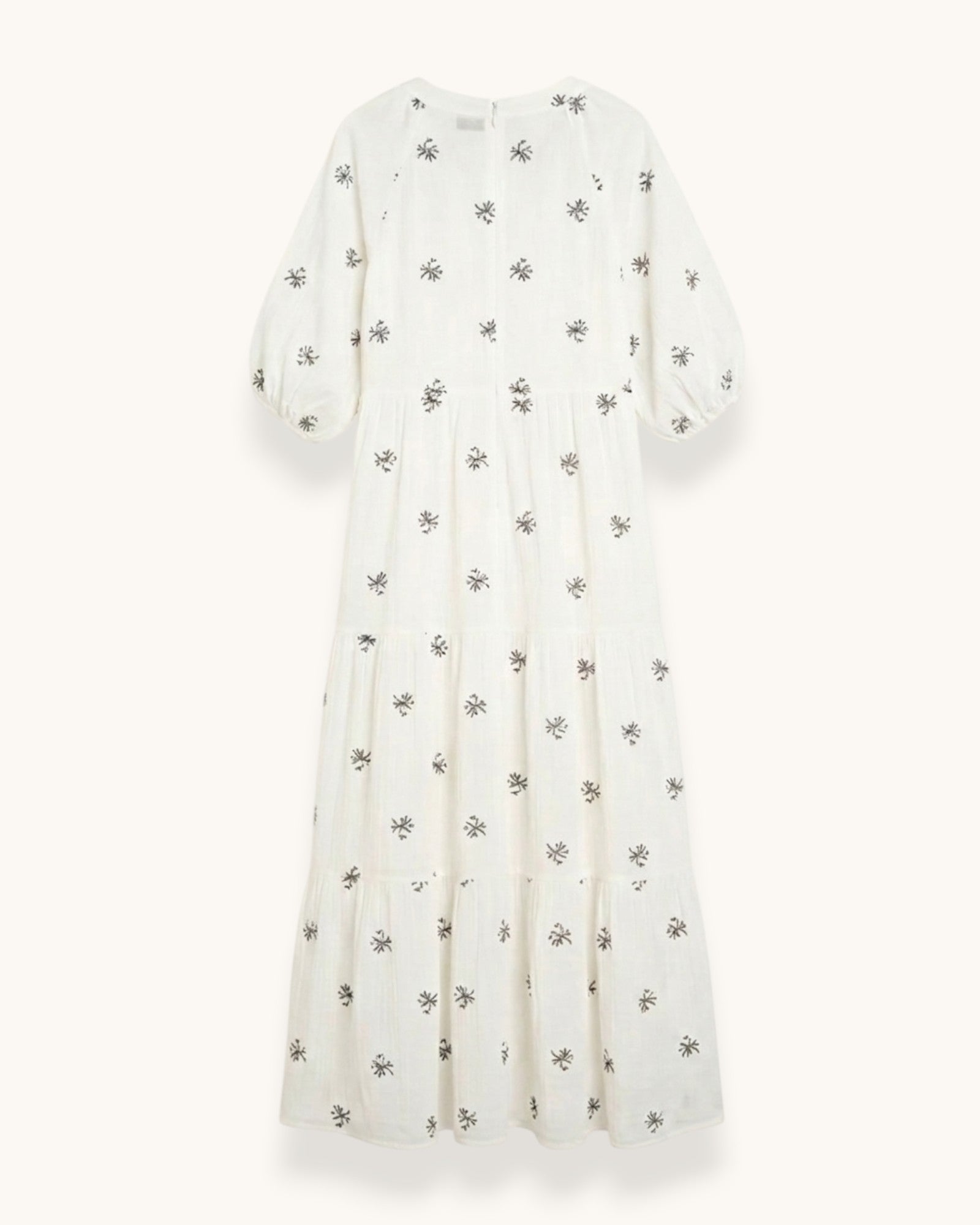 VESTIDO CRUDO FLORES - ONCE28