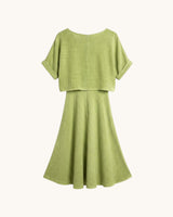 VESTIDO DOBLE CAPA PISTACHO - ONCE28