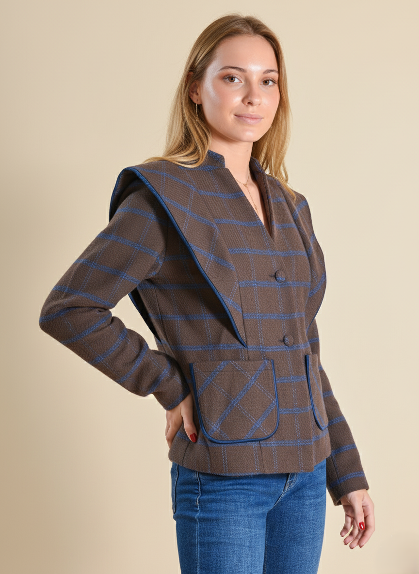 CHAQUETA CUADROS MARRÓN - ONCE28