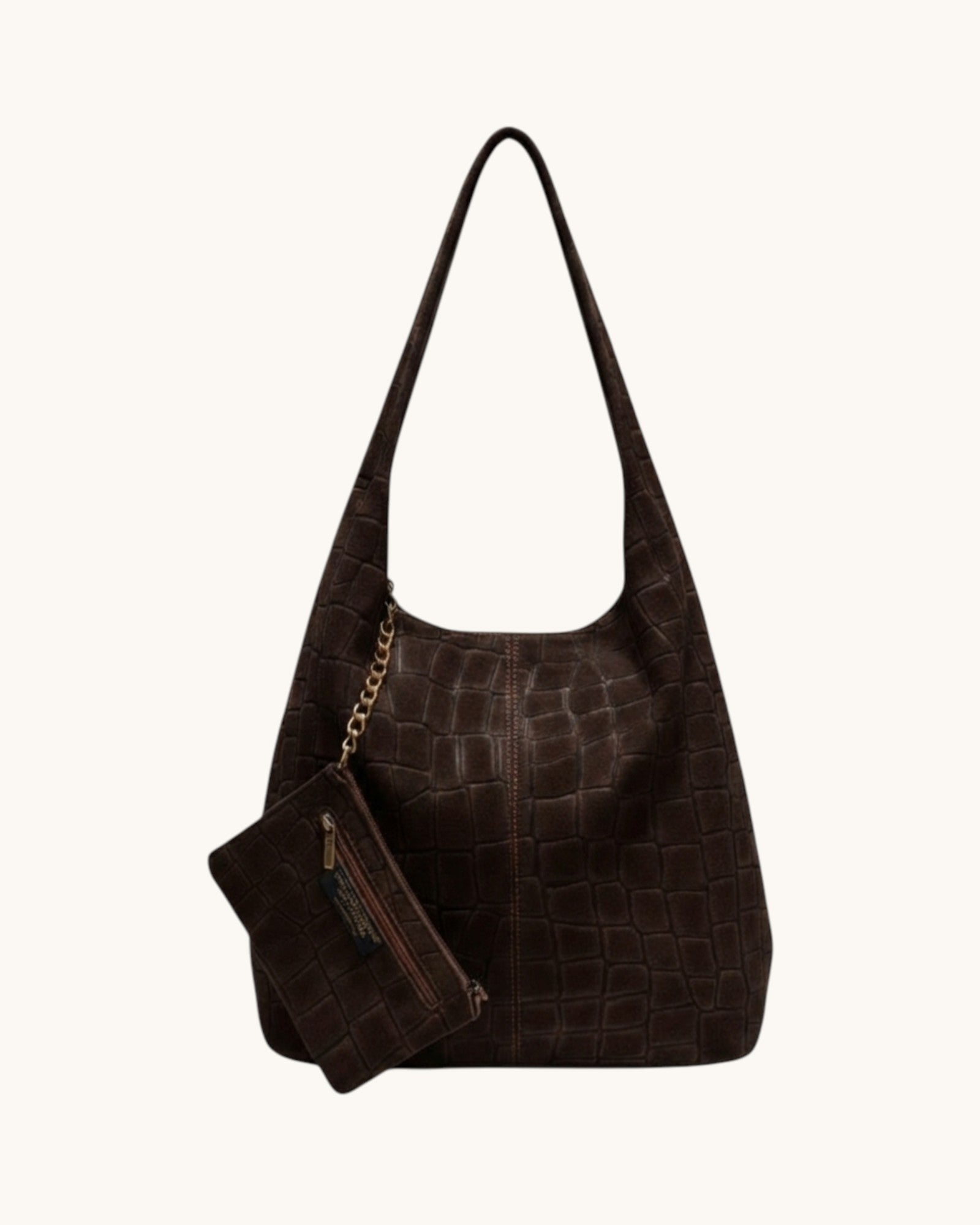 TOTE PIEL COCODRILO MARRÓN CHOCOLATE