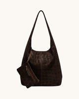 TOTE PIEL COCODRILO MARRÓN CHOCOLATE