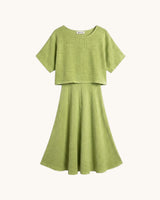 VESTIDO DOBLE CAPA PISTACHO - ONCE28