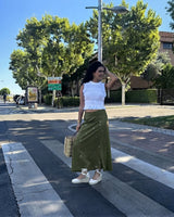 FALDA LINO ESTRELLAS VERDE - ONCE28