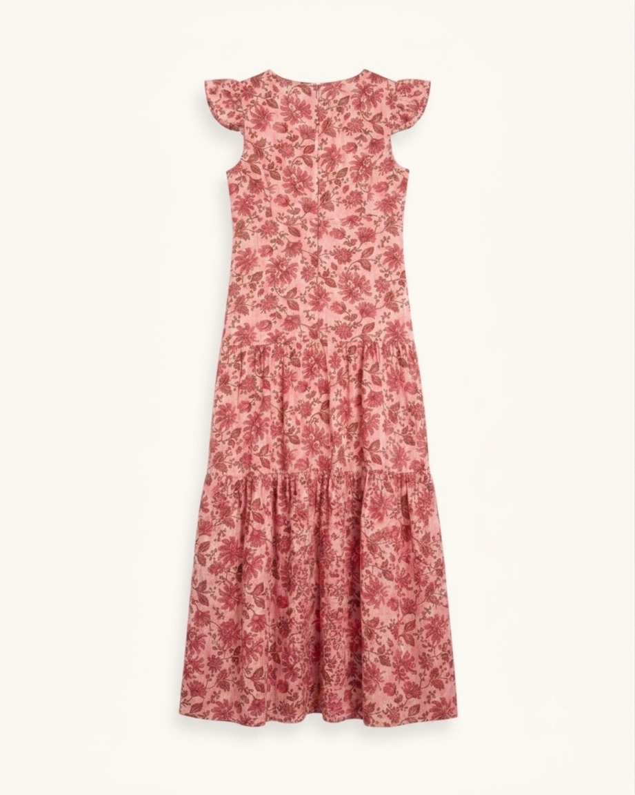 VESTIDO ESTAMPADO ROSA - ONCE28
