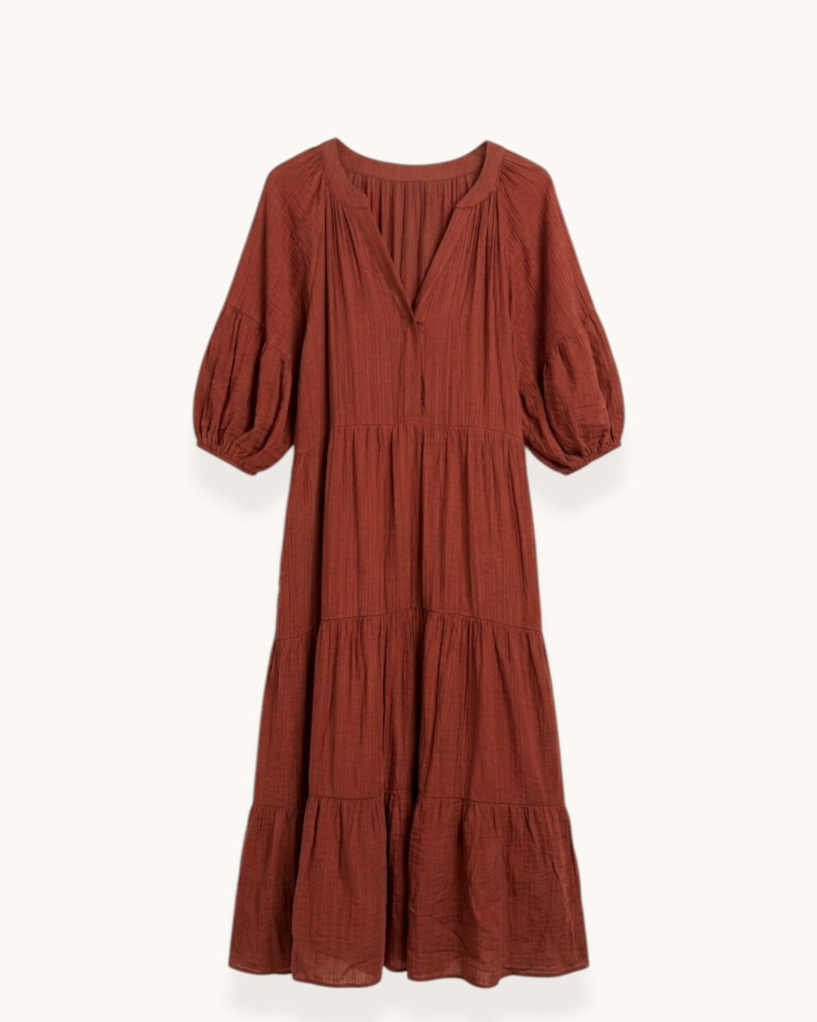 VESTIDO FLUIDO TEJA - ONCE28