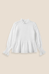 BLUSA FRUNCE BORDADA BLANCA - ONCE28