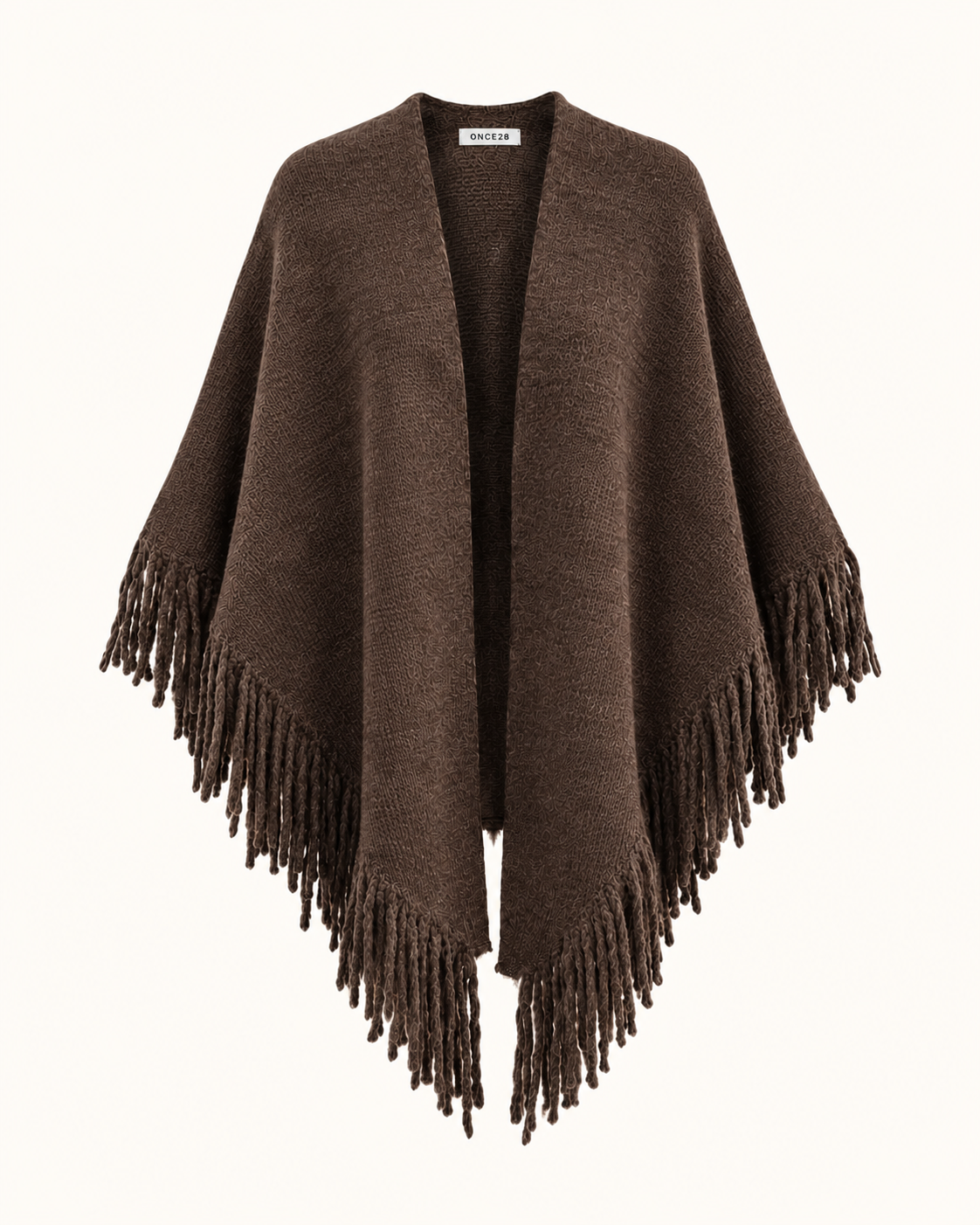 PONCHO FLECOS MARRÓN