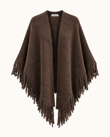PONCHO FLECOS MARRÓN