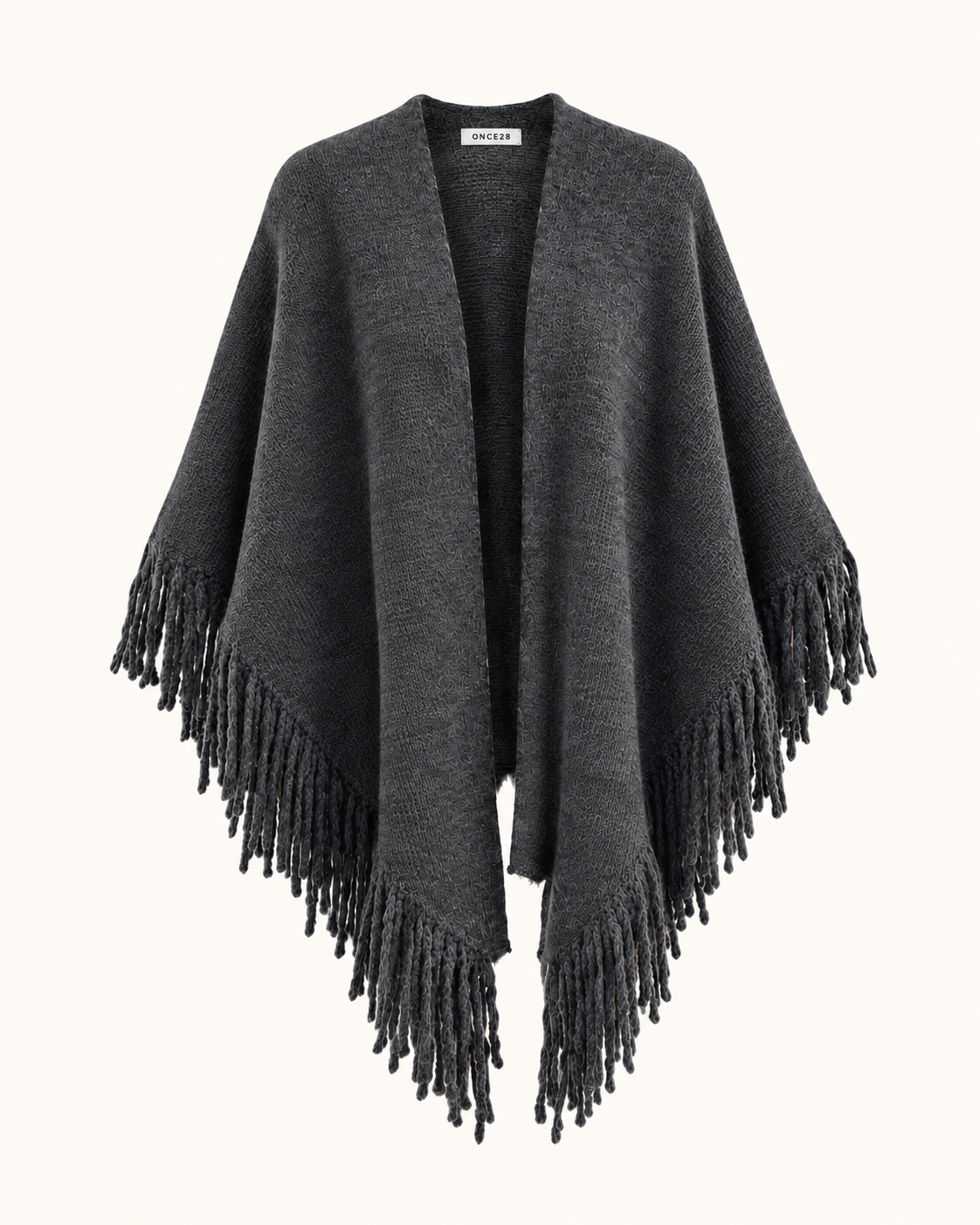 PONCHO FLECOS GRIS