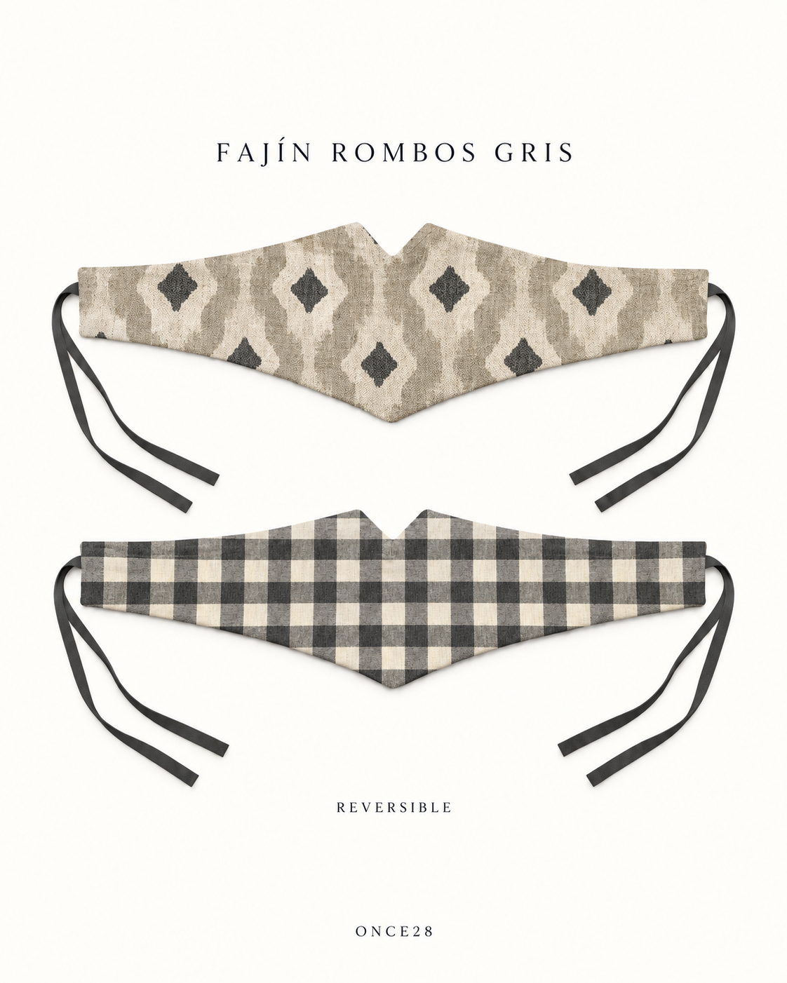 FAJÍN ROMBOS GRIS