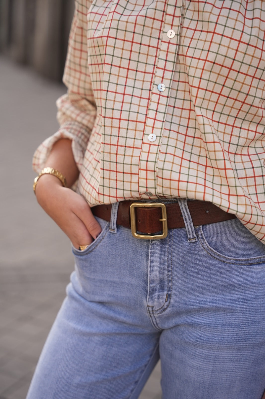 CINTURÓN PIEL HEBILLA CUADRADA - ONCE28