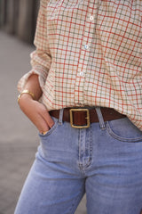 CINTURÓN PIEL HEBILLA CUADRADA - ONCE28