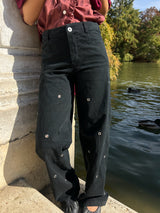 PANTALÓN TACHUELAS PEQUEÑAS NEGRO - ONCE28