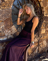 FALDA ONDULINAS BURDEOS