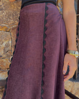 FALDA ONDULINAS BURDEOS