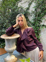 BLUSA VOLANTES BURDEOS