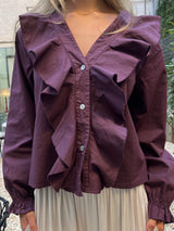 BLUSA VOLANTES BURDEOS