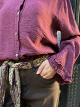 BLUSA BOTONES BURDEOS