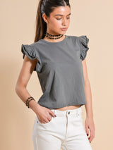 CAMISETA VOLANTES GRIS