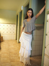FALDA GASA BEIGE