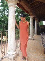 VESTIDO FLUIDO TEJA
