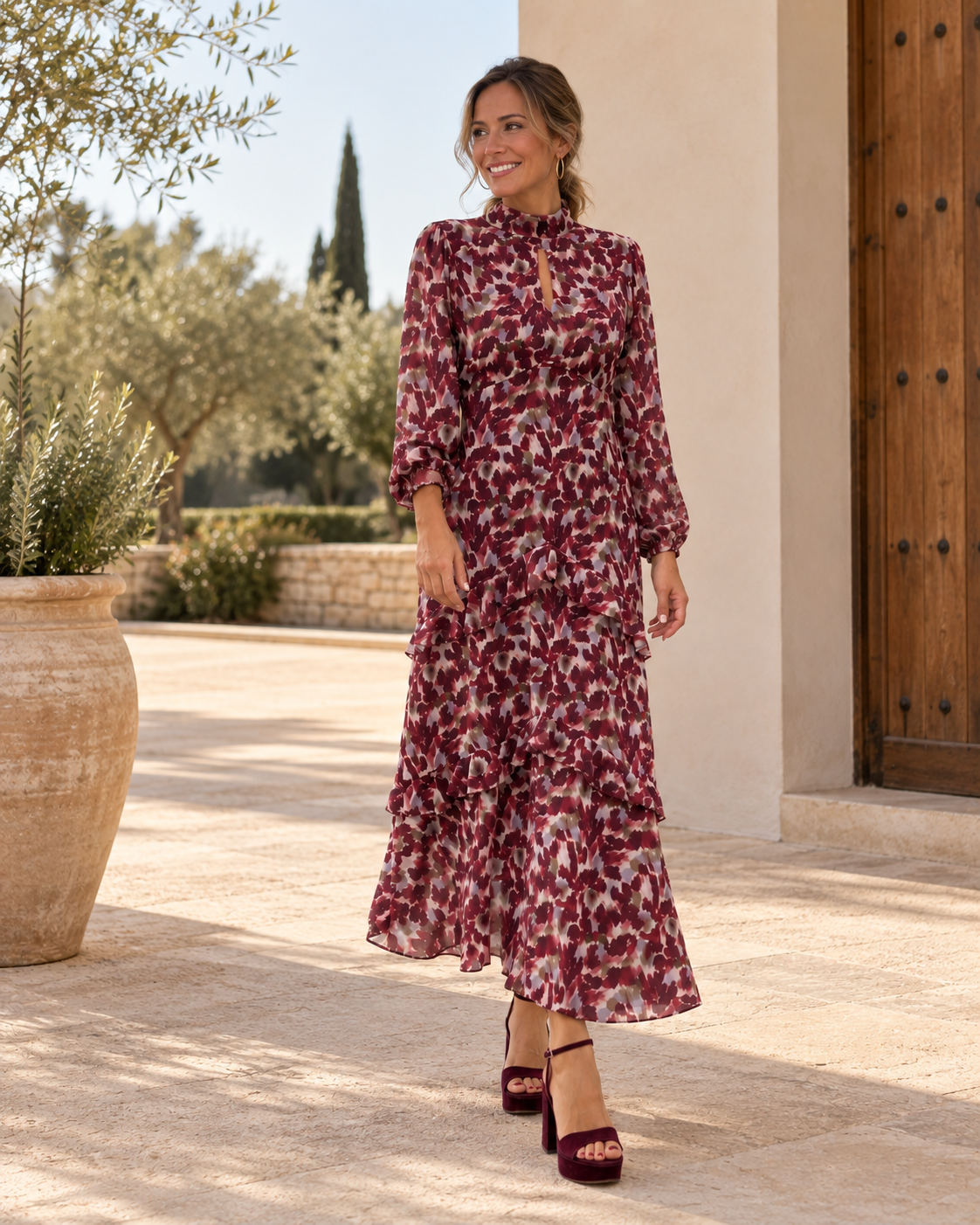 VESTIDO GASA VOLANTES