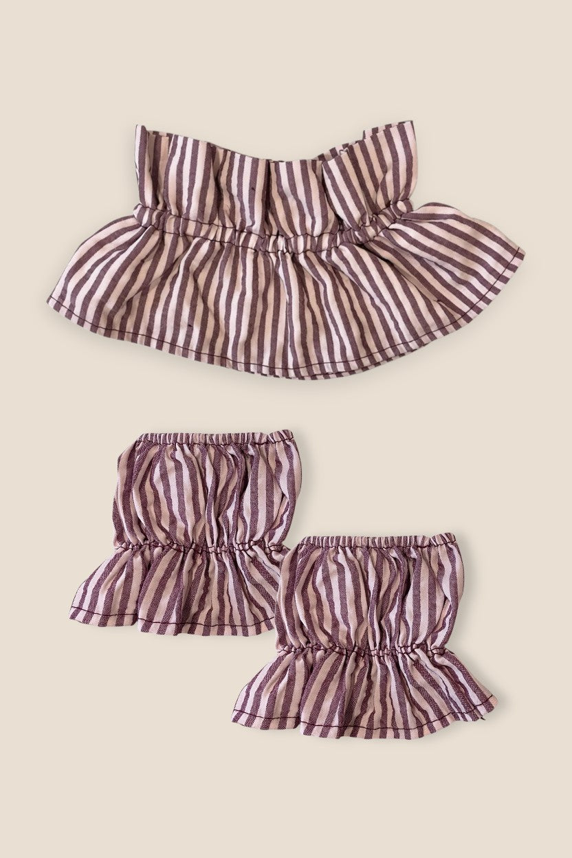 CUELLO Y PUÑOS RAYAS ROSA - ONCE28