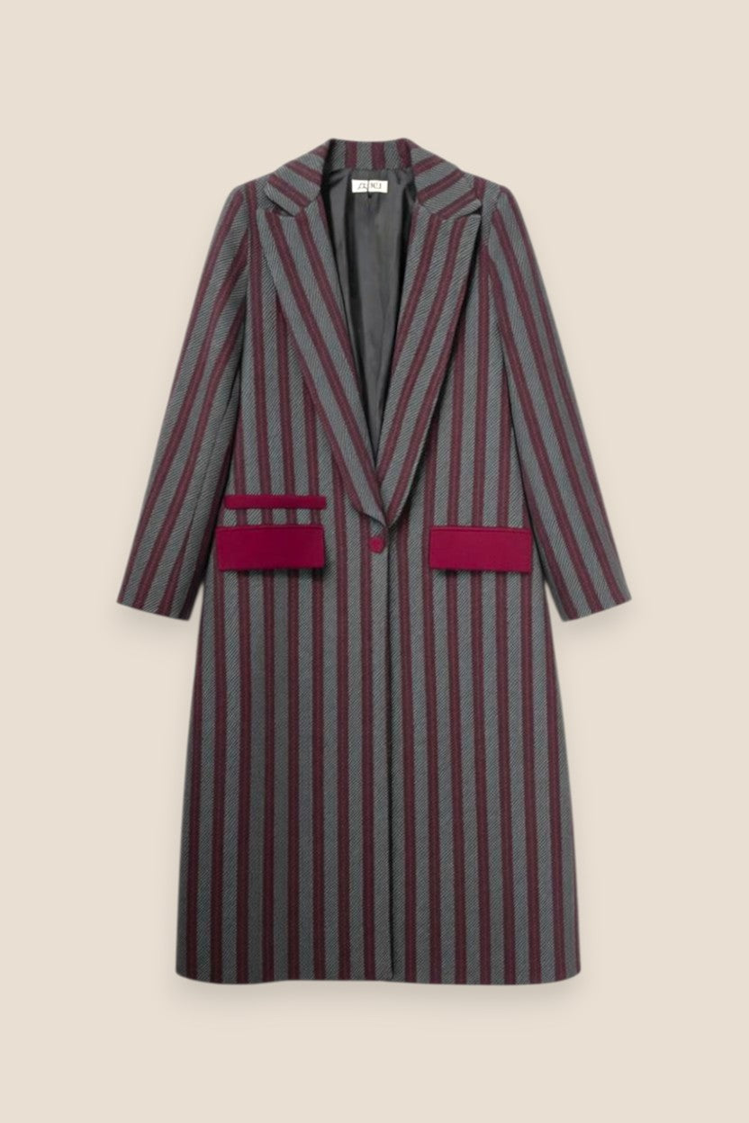 ABRIGO BOLSILLOS GRIS - ONCE28