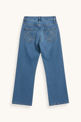 PANTALÓN RECTO BORDADO FLORAL