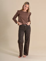 PANTALÓN TACHAS MARRÓN - ONCE28