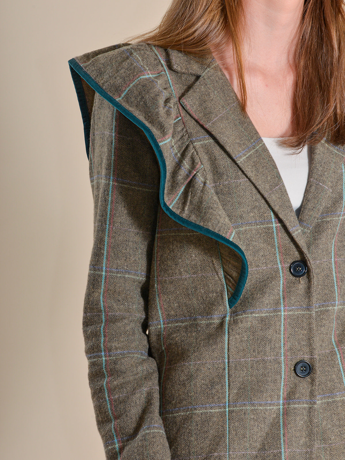 CHAQUETA CUADROS VERDE - ONCE28