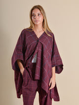 PONCHO CUADROS GRANATE - ONCE28